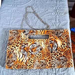 Vintage tiger print chain purse